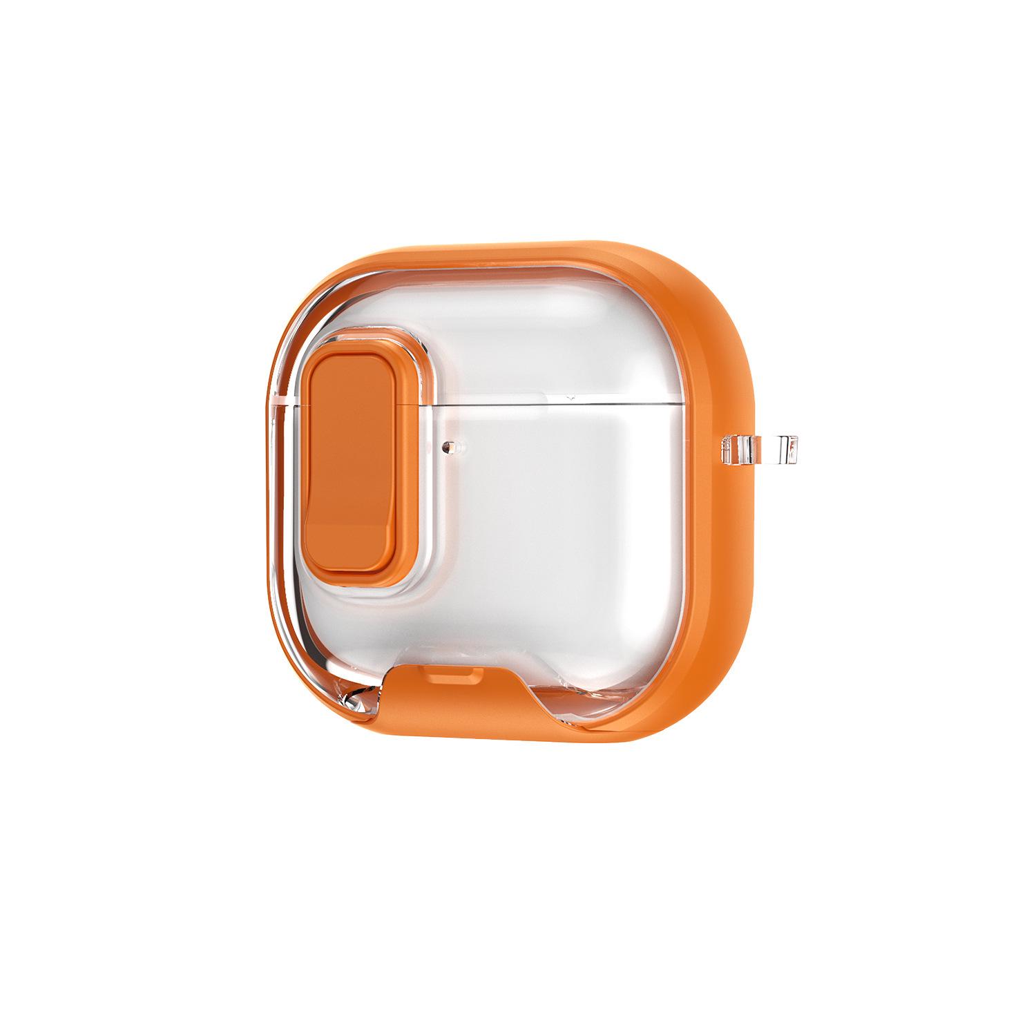 

Прозрачный защитный чехол для AirPods Pro 3 с застежкой для Apple Earphones 4-го поколения AirPods Pro/Pro 2 оранжевый