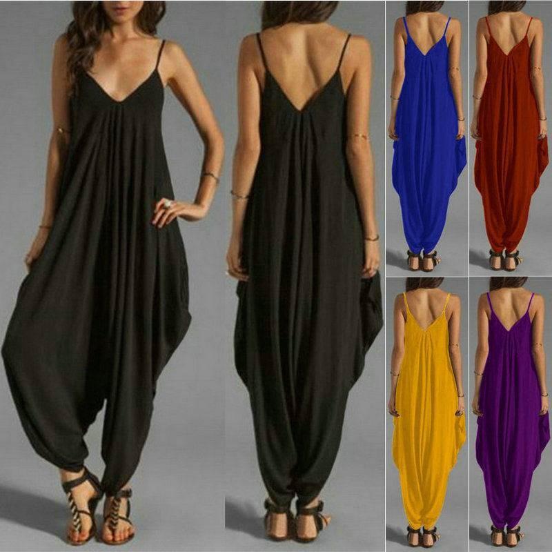 Combinaison Mode Sexy Noir Décolleté en V Tendance Été 2021 Dos Nu pour Femmes