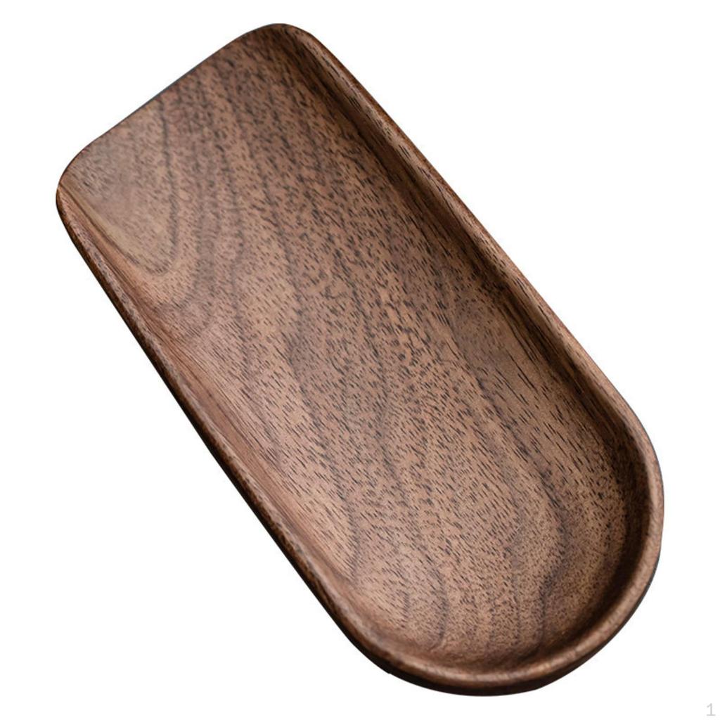 Walnut Tea Serving Board Small Wooden Tray Grain for Hosts