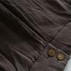 Johnature Women Vintage Winter Thick Pants Solid Color Patchwork Pockets Loose Trousers Warm Female Pants