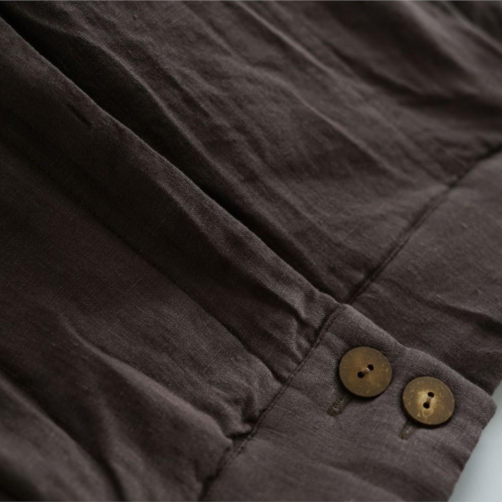 Johnature Women Vintage Winter Thick Pants Solid Color Patchwork Pockets Loose Trousers Warm Female Pants