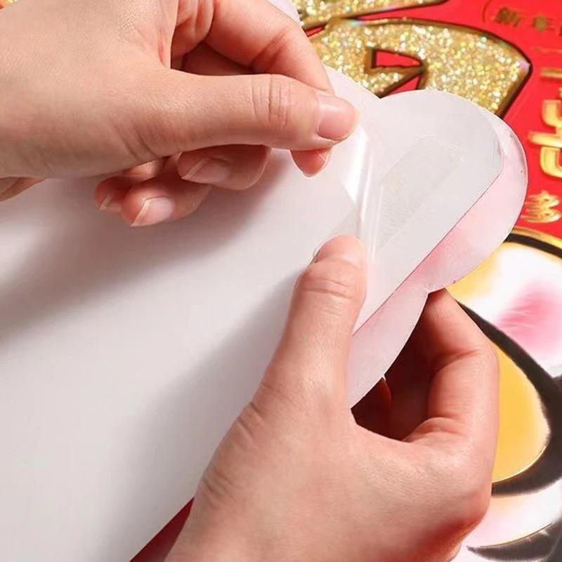 60 Foi/Cutie Bandă Adezivă Față-Verso Reutilizabilă Impermeabilă Autocolant de Perete Fără Urme Autoadeziv Aparat Electrocasnic Transparent Set