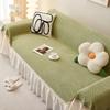Thick Sofa Towel Warm Plush Sofa Covers Non-slip Lace Skirt  Edge Quilting Chair Couch Cushion Seat Lace Pad for Living Room Mat