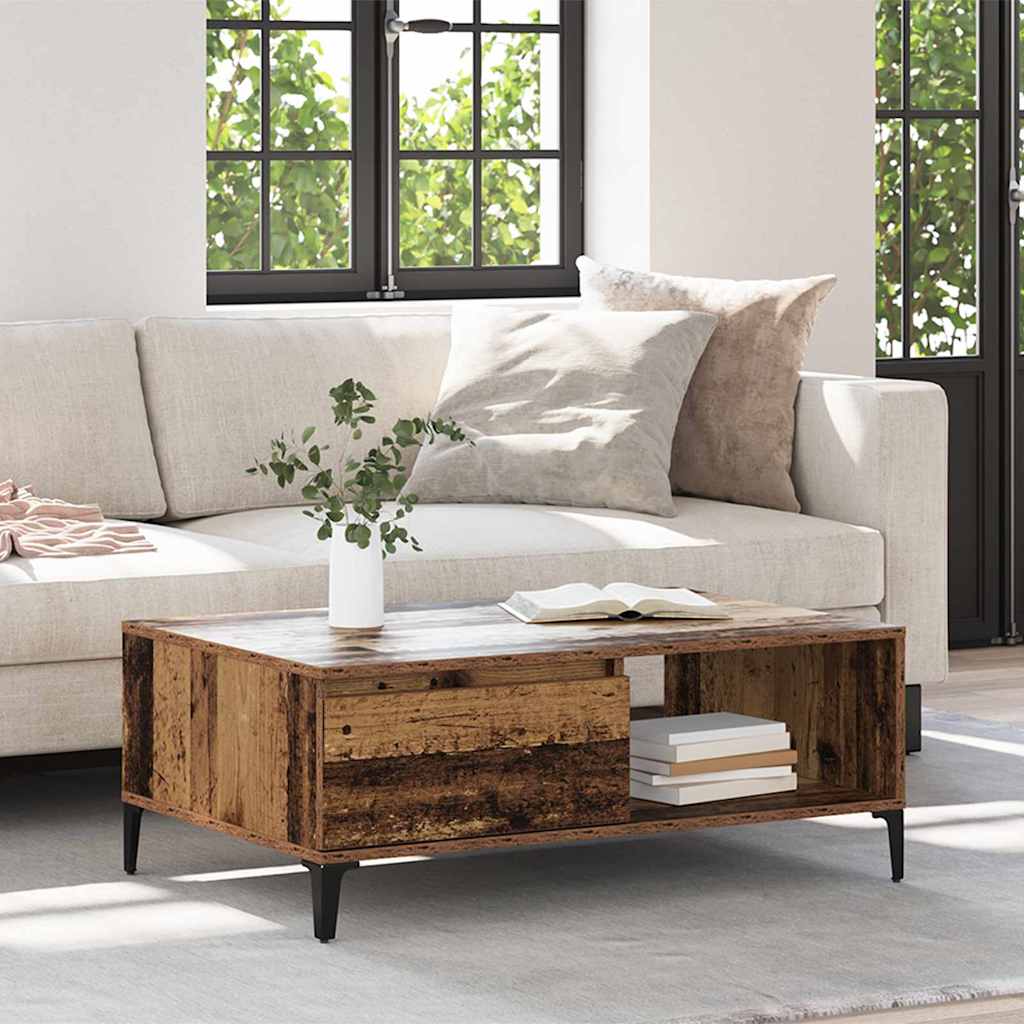 Coffee Table Reclaimed Wood 90 x 60 x 35 cm Engineered Wood