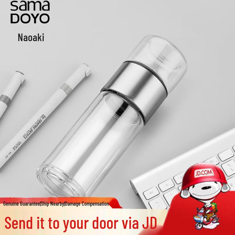 SAMADOYO Insulated Double Layer Glass Tea Infuser Bottle