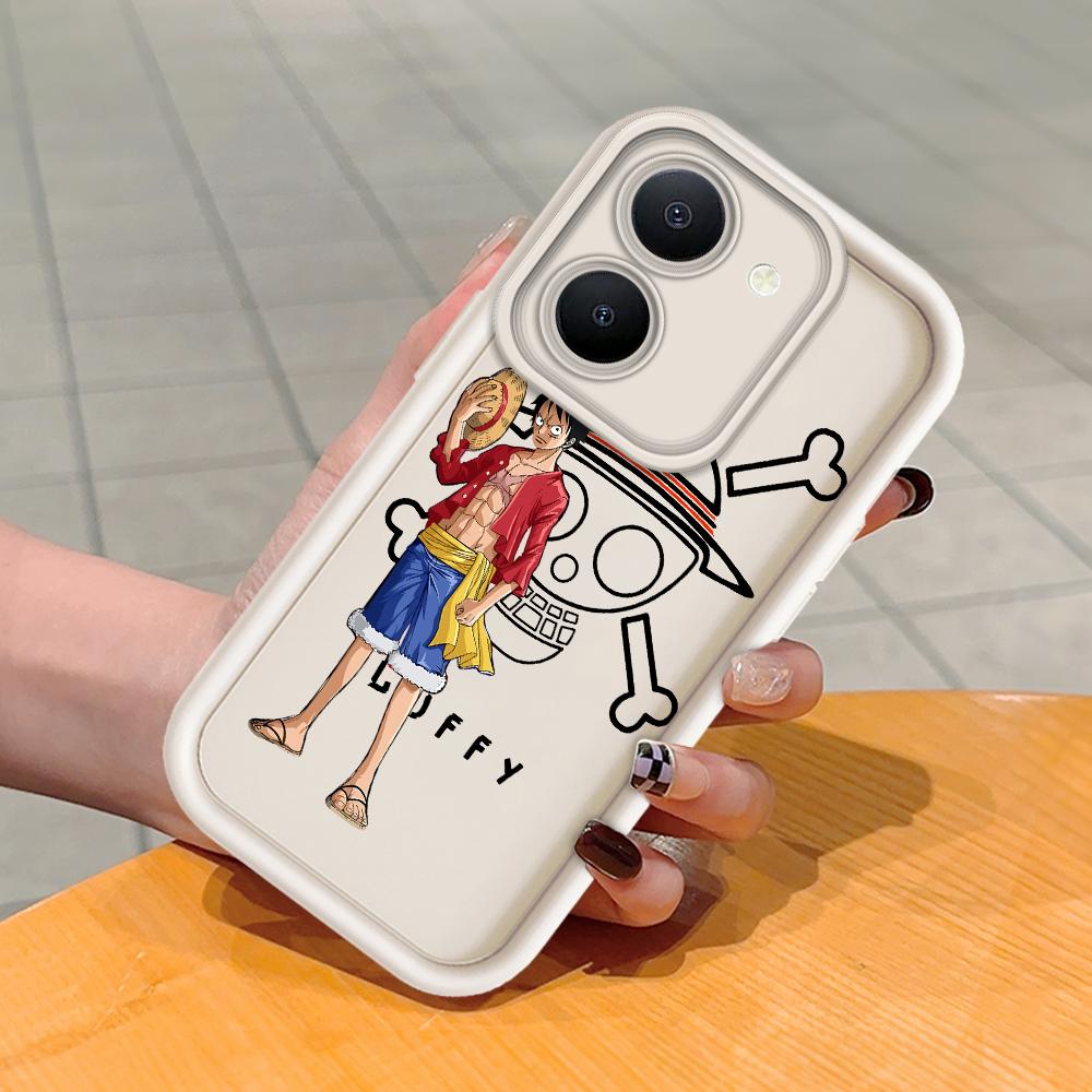 Soft Silicone Square Ladder Printing Pattern Phone Casing Full Cover Camera Shockproof Protection Rubber Case for Vivo