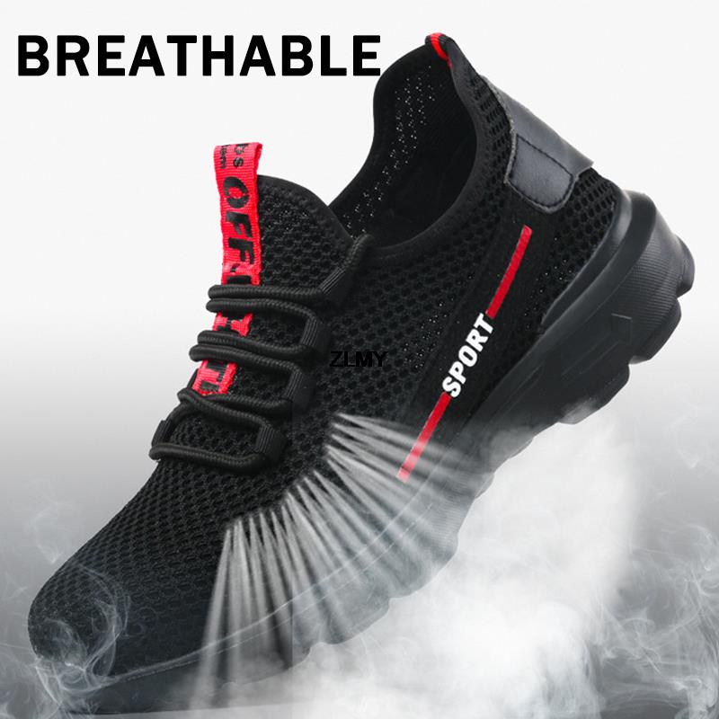 Fashion Composite Toe Men Safety Shoes Anti-smash Anti-stab Sneaker Insulated Work Safety Boots Man Lightweight Work Shoes Breathable