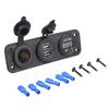 Car Dual USB Charger Mobile Phone Charging Stand Led Voltmeter 12v Outlet Socket Panel Jack Marine Universal