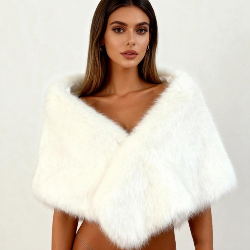 Soft Shawl Winter Scarf Warm Plush Shawl For Women Men Lightweight Polyester Cold Weather Accessory
