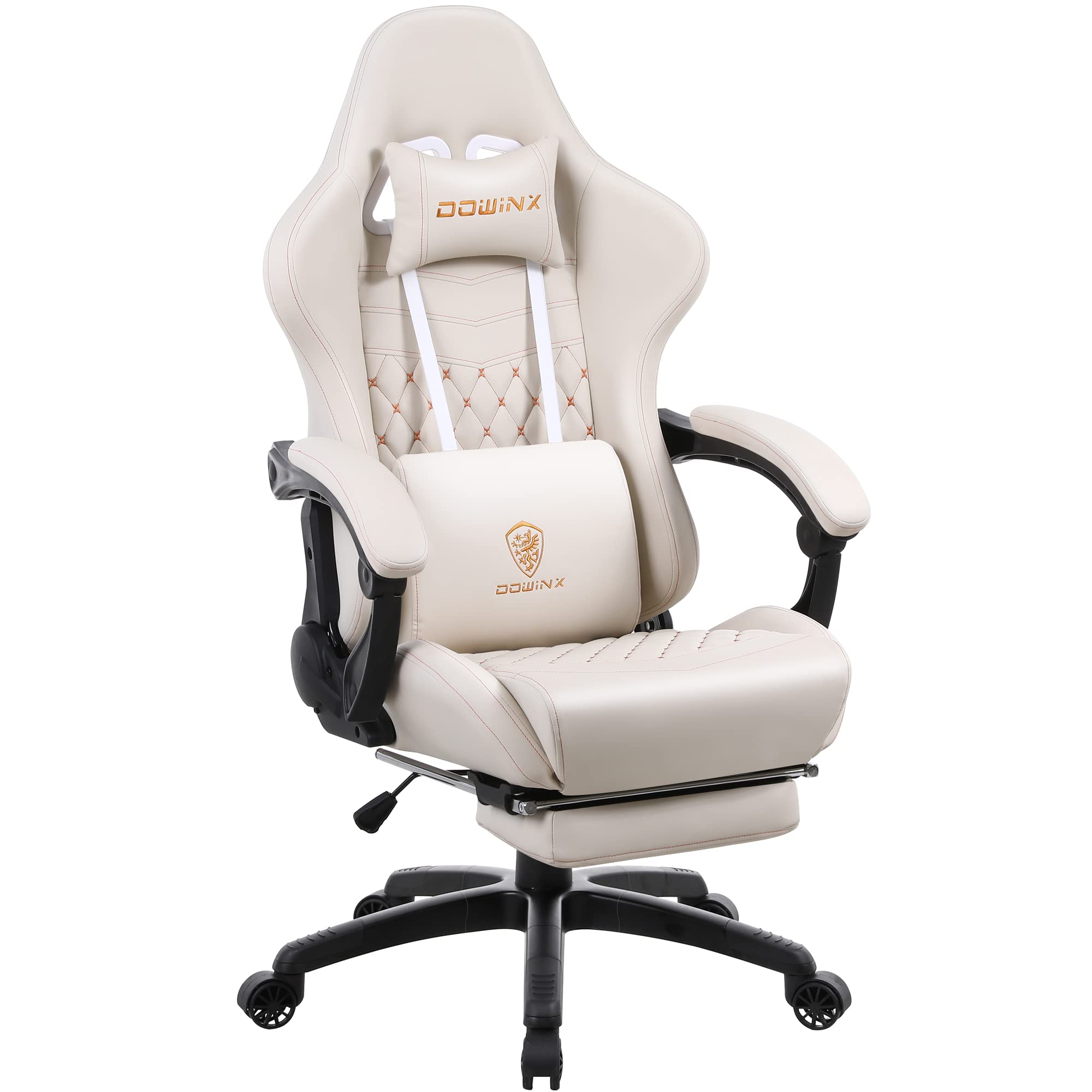 Dowinx Gaming Office Computer Desk Recliner White with Newly