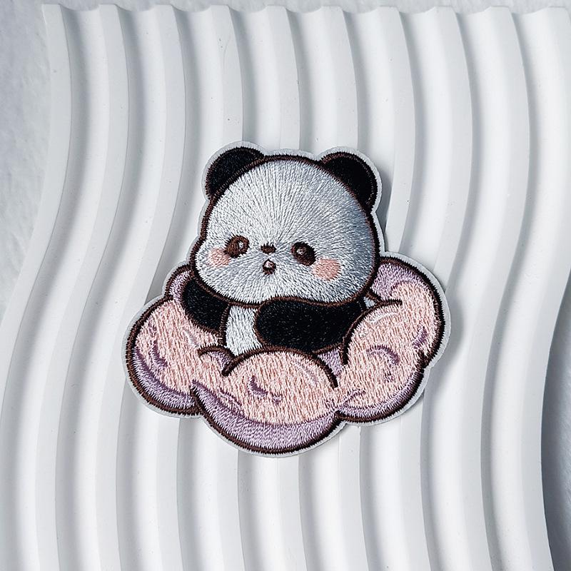Panda Planet Self-Adhesive Embroidered Patches for Clothing, Jackets, Bags, and Decorative Use