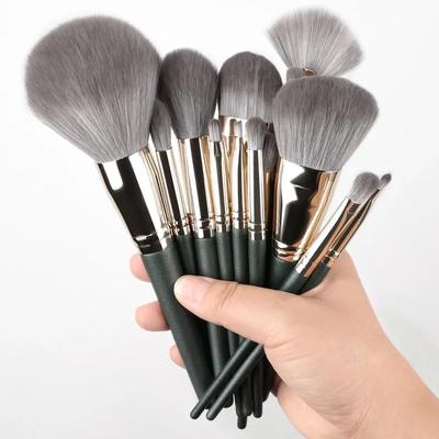Set di 14 Pennelli per Trucco Professionale Setole Morbide Kit di Pennelli Cosmetici Ombretto Fard Fondotinta
