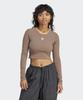 Adidas Rib Long Sleeve Tee - Brown / Ir5942