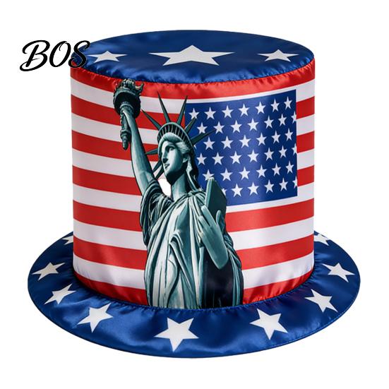Independence Day Hat American Flag Top Hat, Uncle Costume for 4th of July, Red White Blue Patriotic Party Decoration Adults,