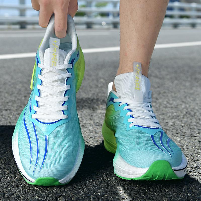 Mens Athletic Shoes Marathon Carbon Plate Running Shoes Outside Lightweight Sporty Daily Wear Shoes Tenis Masculino Mens Trainers Size 45