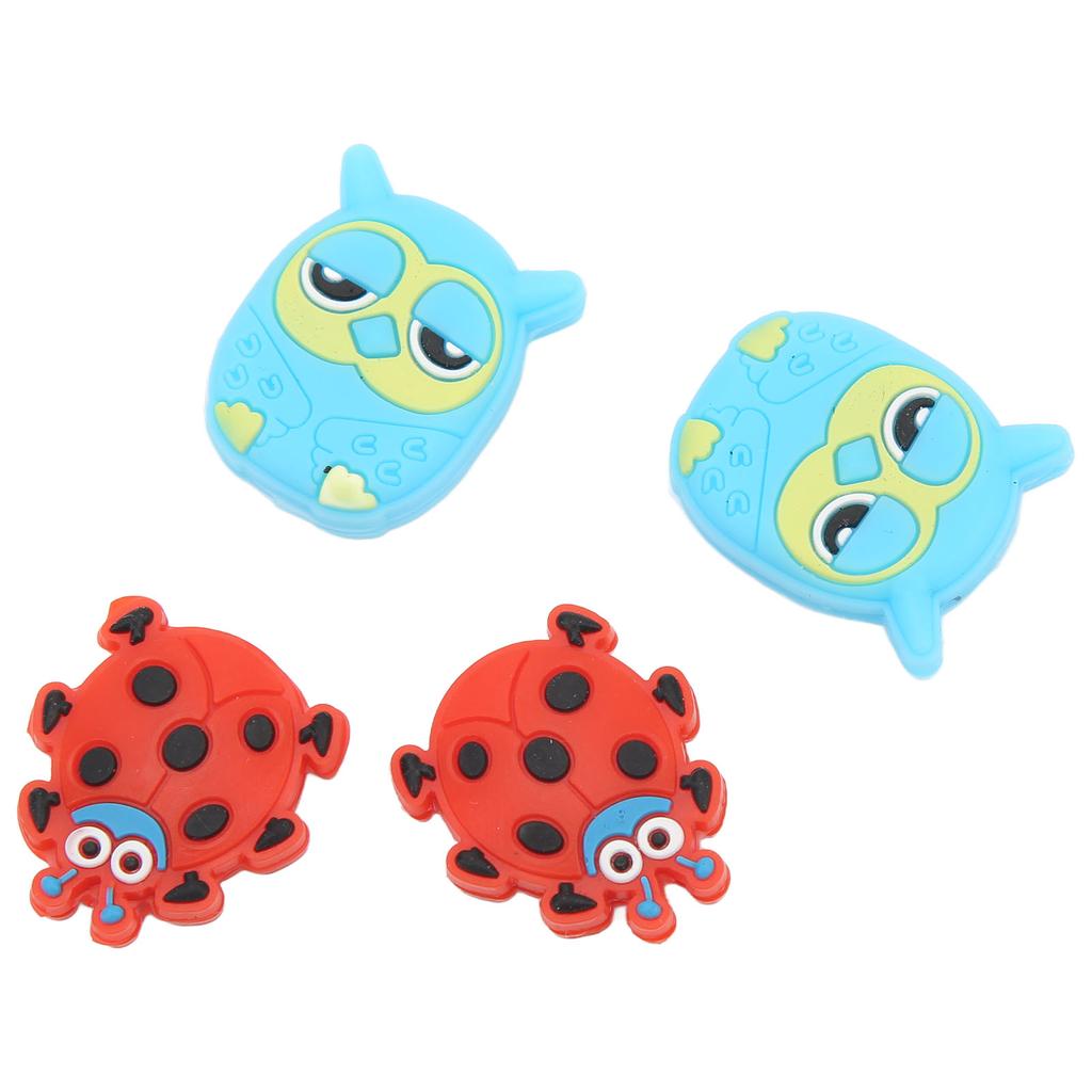 4 PCS Tennis Racket Vibration Dampener Cartoon Animal Shape Tennis Shock Absorber Red Ladybird
