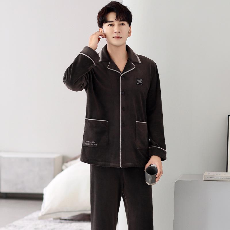 

Мужской зимний флисовый пижамный комплект - Топ с длинным рукавом и брюки XL (suggested height 175-180 weight 140-160)