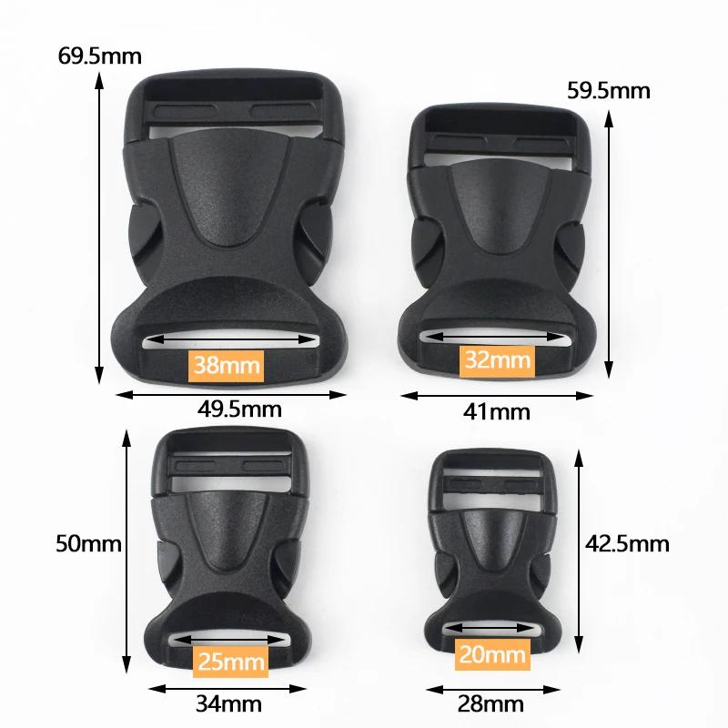 5-20Pcs 20/25/32/38mm Plastic Side Release Buckles Backpack Straps Safety Buckle Dog Collar Adjust Clasps Carabiner Accessories
