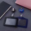 Clip Horizon Style PU Leather Retractable Badge Reels Nurse Doctor Name Card Holder ID Badge Holder