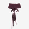 ALPACA TIED STRAP HEADBAND, PLUM