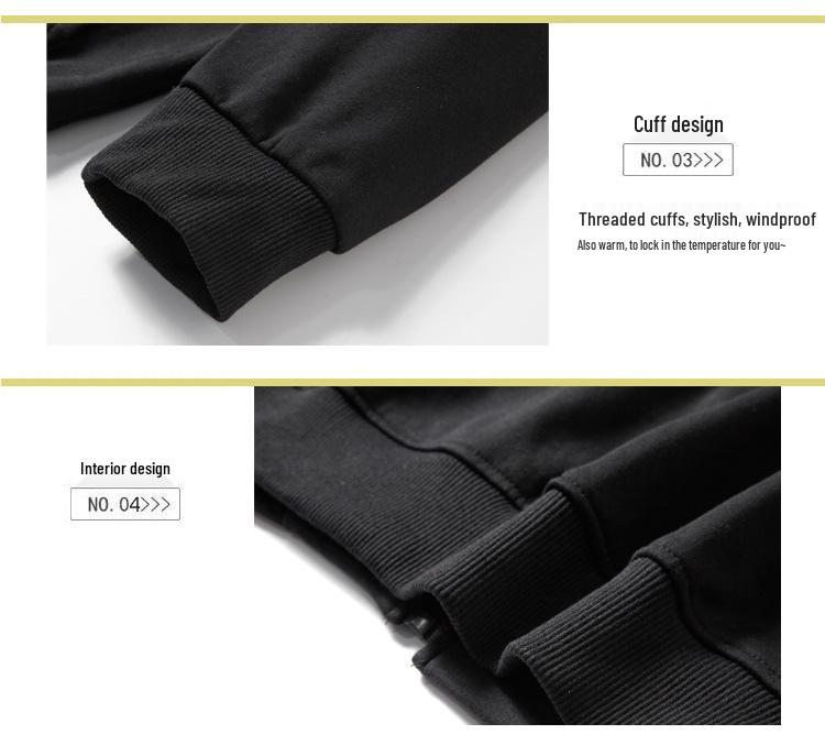 Fleece-Lined Cardigan Hoodie for Autumn/Winter - Loose Fit Sporty Style with Zipper