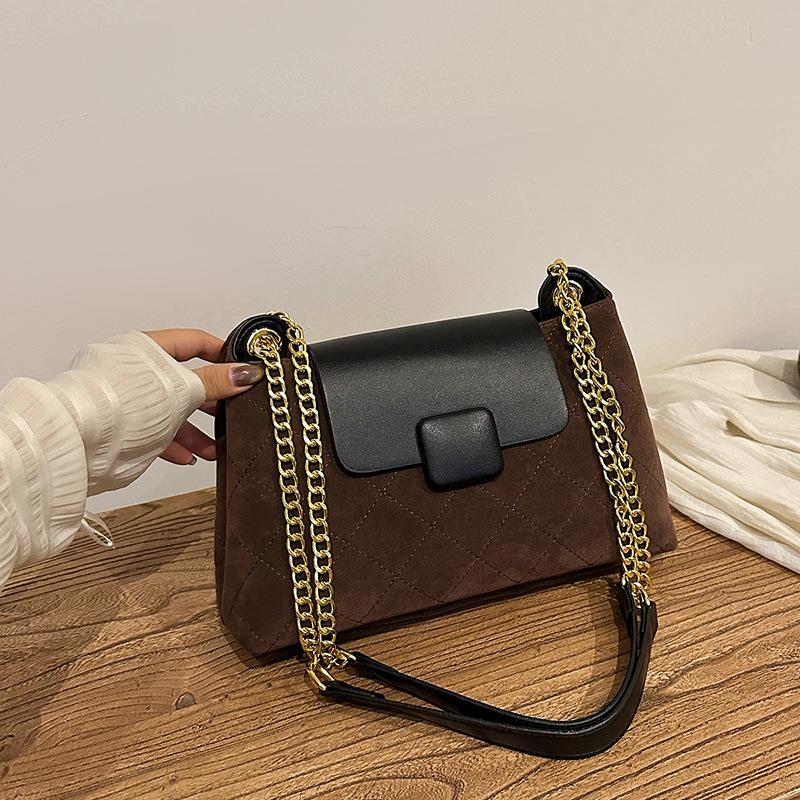 Retro women's bag texture shoulder crossbody color scheme chain bag fashionable personalized women's bag