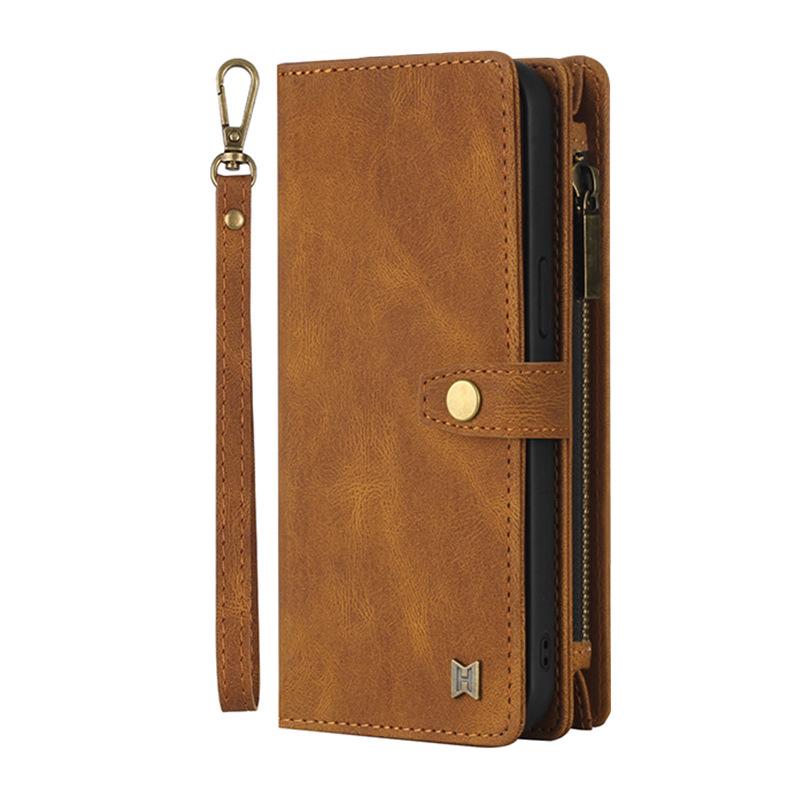 iPhone 16/15 Magnetic Leather Wallet Phone Case Cover
