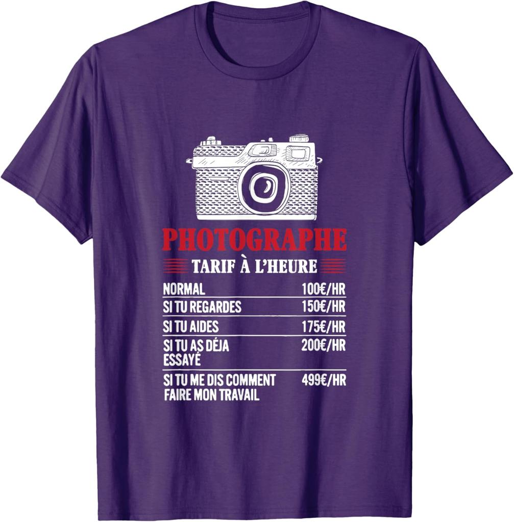 Photographer Price Camera Audiovisual T-Shirt 100% Cotton O-Neck Short Sleeve Summer Casual Mens T-shirt Size S-3XL