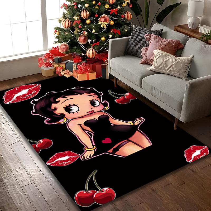 Betty Boop Rug Ideal for Reading Room, Multi-purpose Office Chair Sofa Carpet, Anti-slip Printed Home Area Rug