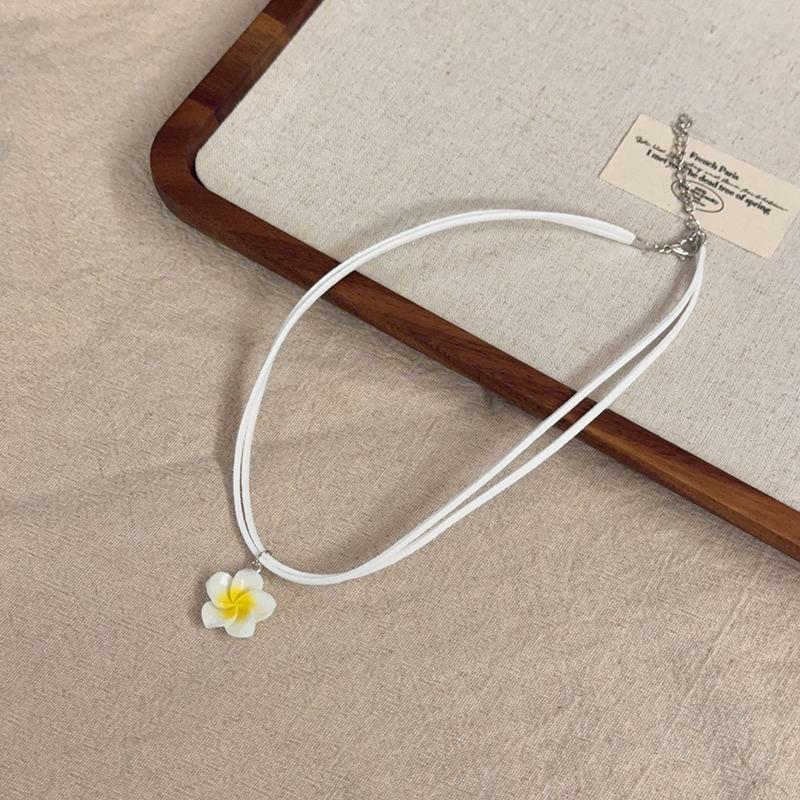 Bohemian Style Flower Braided Earrings Necklace for Woman Fashionable Accessories Travel Vacation Beach Party Jewelry Decoration