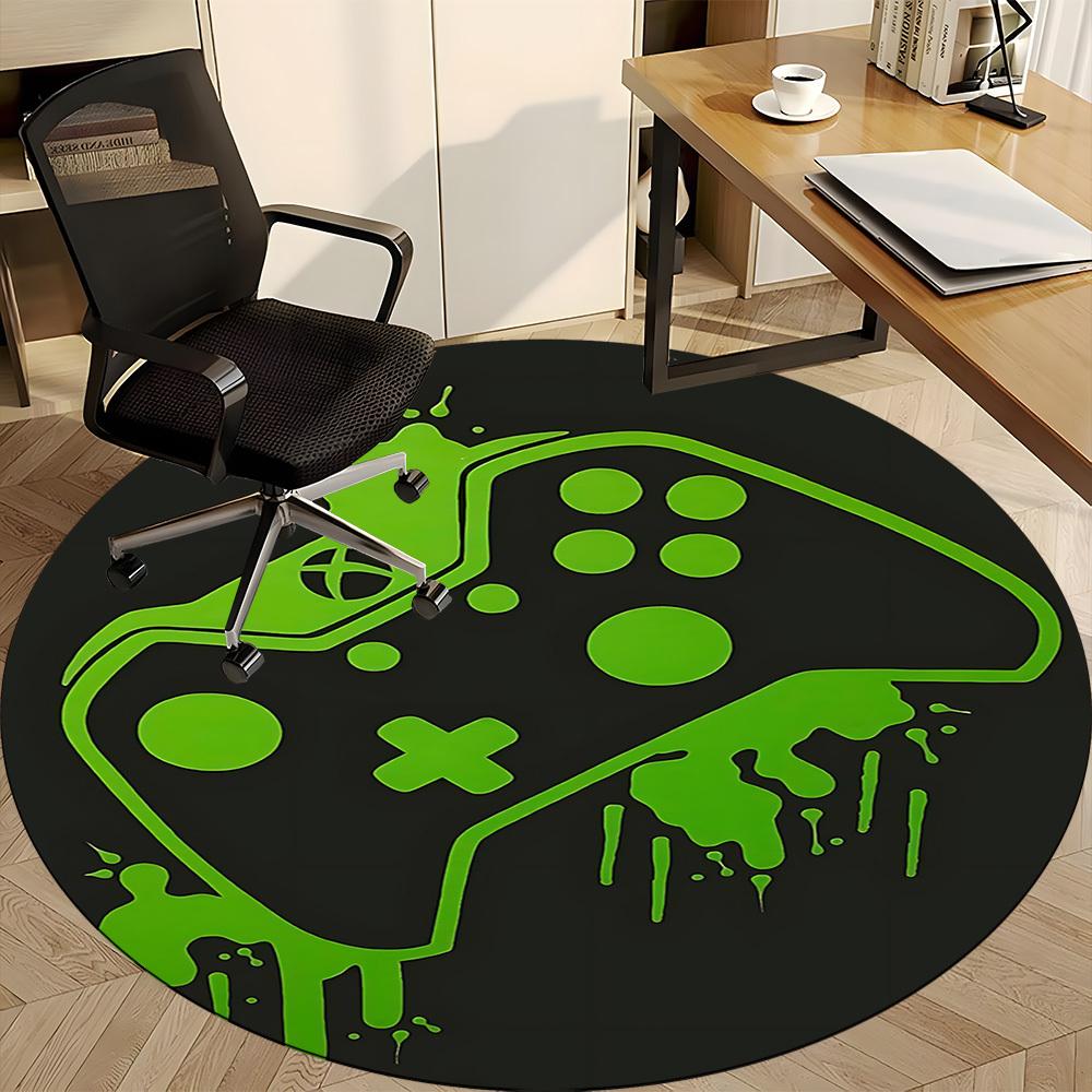 1pcGamer Controller Office Round Area Rug, Indoor Mat Suitable For Office, Under Office Chairs Bedroom Living Room Home Decor, Room Deco
