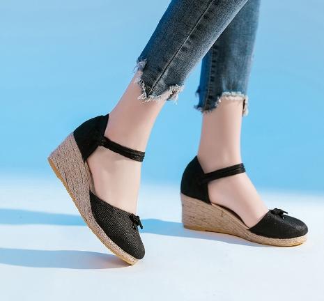 Heeled Sandals Women Wedges Espadrilles Summer Shoes Ladies Comfort Casual Closed Toe Sandal Pumps Heels Party Shoes Footwear