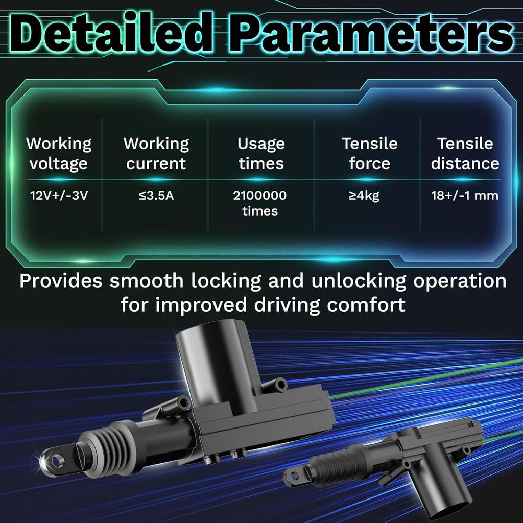 2 PCS 12V Door Lock Actuator Kit, Universal Power Mode Door Lock Actuator With Tool Set, 2 Wire Electric Blend Door Lockout Actuators, Adds Power
