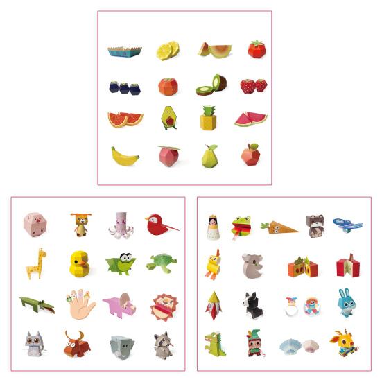 Yousheng 3D Handmade Origami Book Kids DIY Pre-Cut 3D Paper Art Model Toddlers Educational Cartoon Animal Fruit Origami Paper Craft Kit