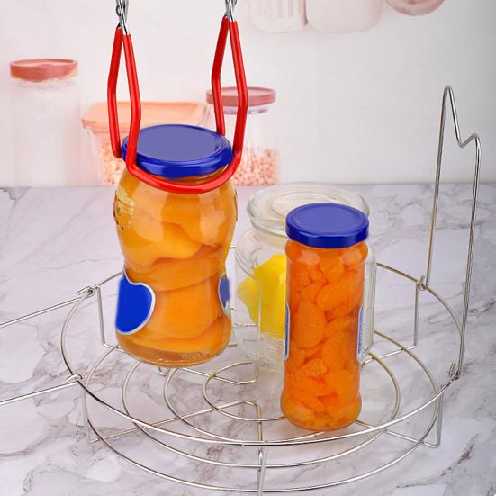 Nerezový napařovací rošt Skládací zvedák sklenic pro zavařovací sklenice Tepelně odolný držák zavařovacích sklenic s držadly