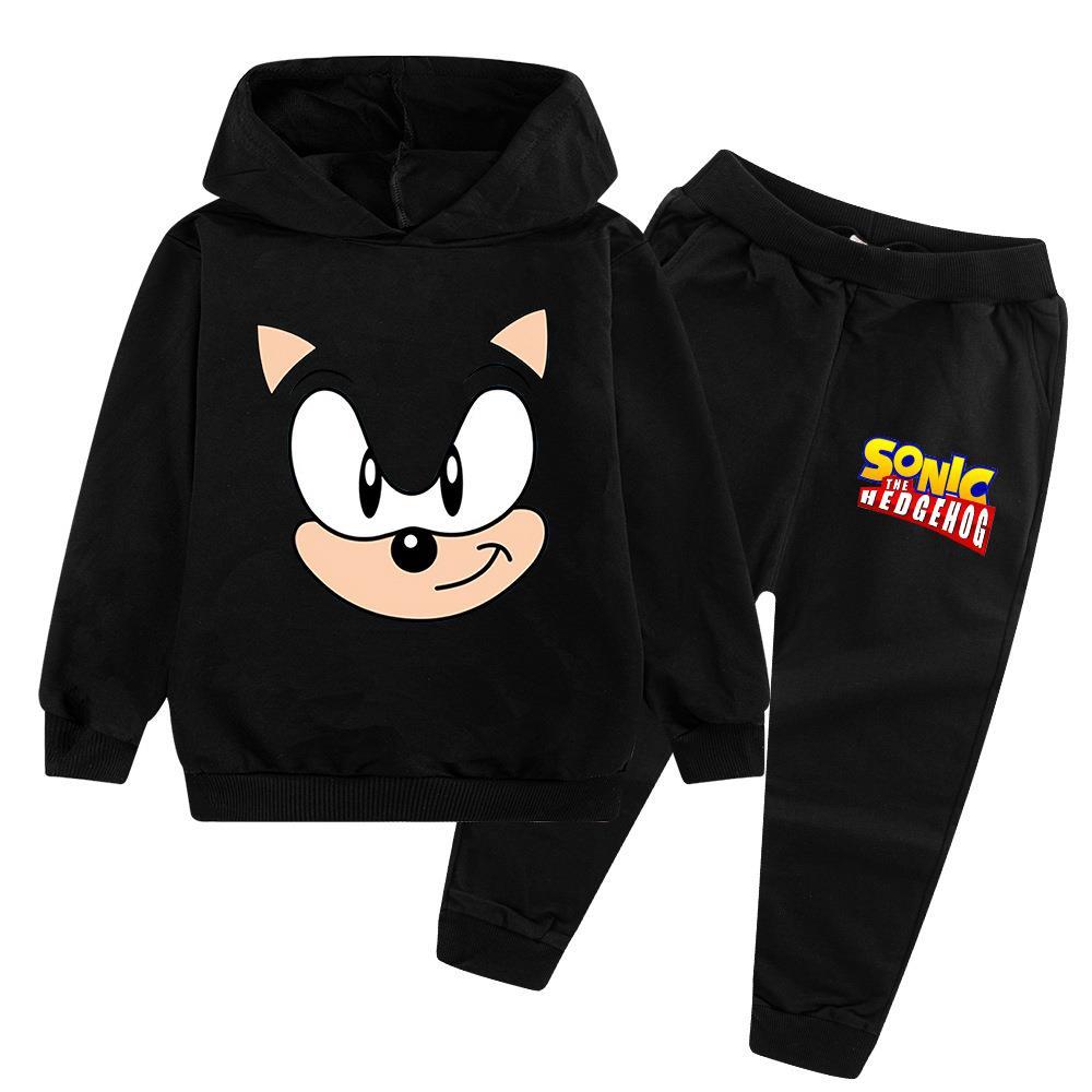 New Sonic Children's Clothing Set Long Sleeve Hoodie And Pants Spring Autumn Male Primary School Students Cotton Polyester Blend
