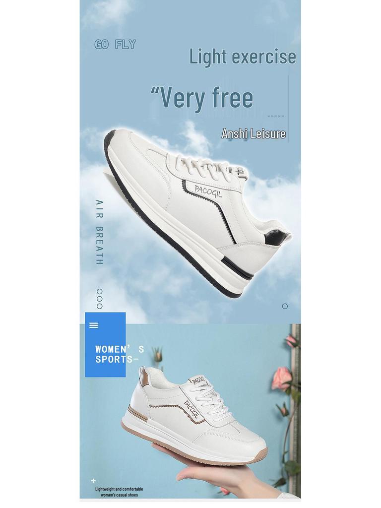 Women's Lightweight Soft Sole Sneakers - Casual White All-Match Travel & Running Shoes for Spring & Autumn