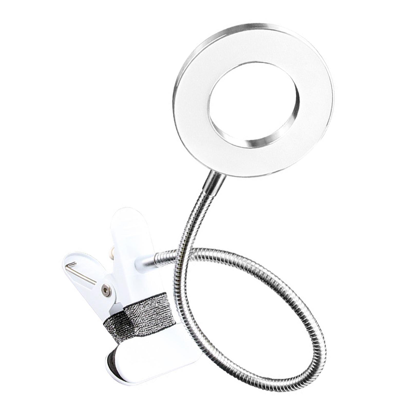 

Светодиодная настольная лампа Регулировка яркости Полая Клипса Настольная лампа для чтения Макияж Тату Кольцевая