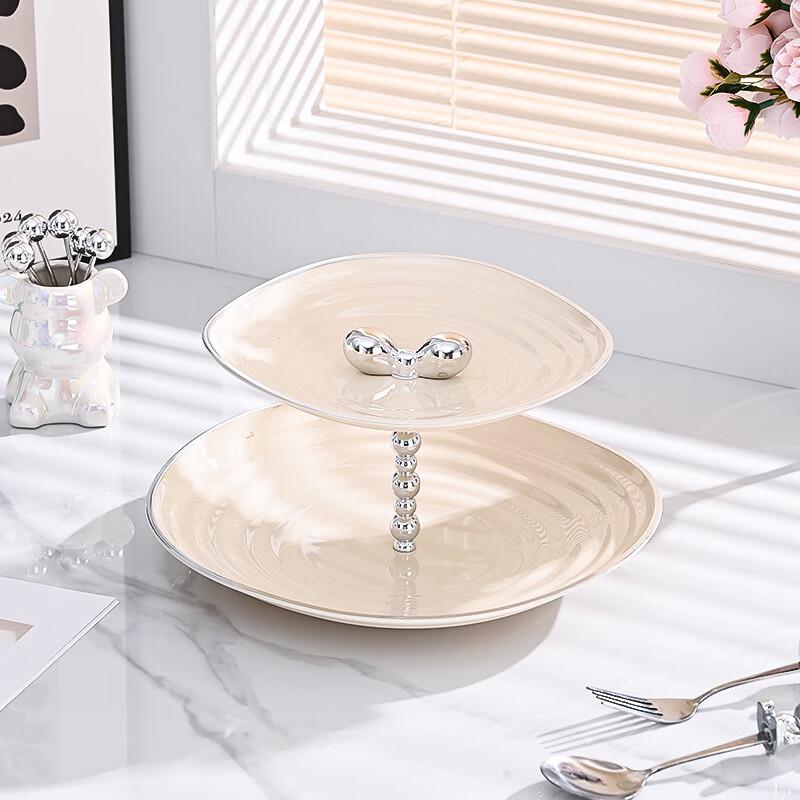Bowknot Oval 2-Tier Cake & Fruit Stand