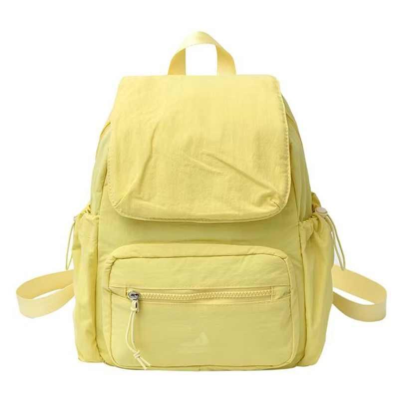 Color Solid Unisex Backpack With Laptop Pocket For Student Commuter Schoolbag