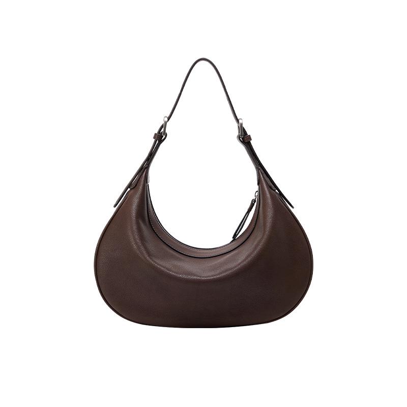 Celebrity Style Minimalist Sheepskin Crescent Hobo Crossbody Shoulder Bag for Women
