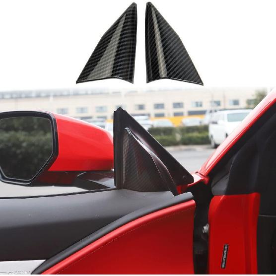 Carbon Fiber Inner Door Triangle A Pillar Cover Trims for Chevrolet Corvette C8 2020-2025