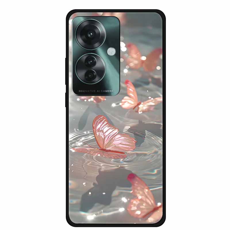 Phone Case for Oppo Reno11 A Silicone TPU Soft Back Cover for Reno 11 A 11A Fashion Shell Floral Shiled Capa 6.7" Funda