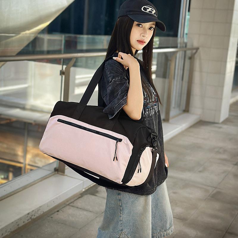 Travel Bag Large Capacity Solid Color Storage Shoulder Bag Fitness Lightweight Duffel Bag