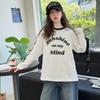 2025 Trendy Girls' Loose Long Sleeve Letter Stripe Top for Big Kids