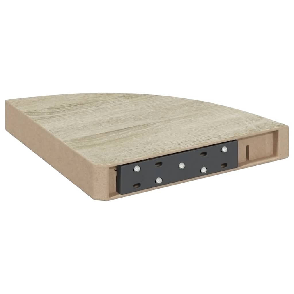 Corner Floating Shelf in Oak and White Finish 25 x 25 x 3.8 cm MDF