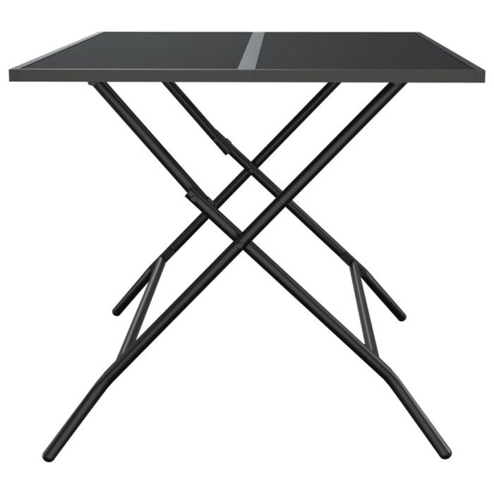 VidaXL Table de jardin pliable anthracite 110x80x72 cm maille d'acier 362749