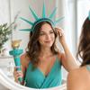 Statue of Liberty Costume Headband and Torch Prop Set for Holiday Themed Dress Up and Party Accessories