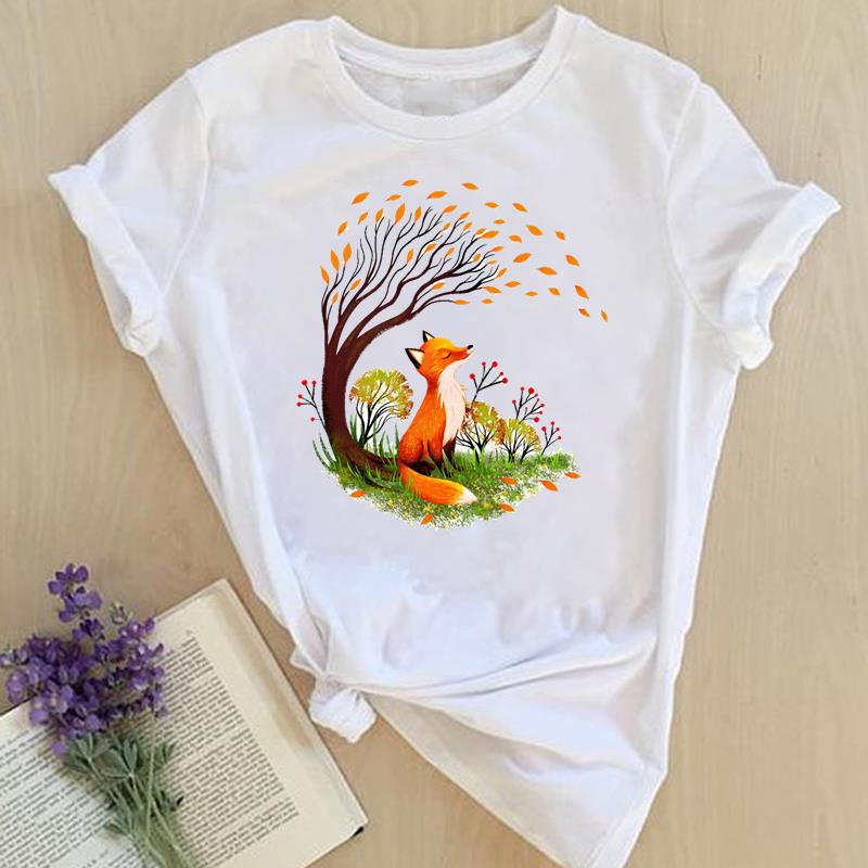 Grafisch T-shirt Korte mouw Zomer Top Wild dier Zoet Trend Schattig Jaren 90 Print Dames Vrouwelijke T-kleding Casual damesmode T-shirt