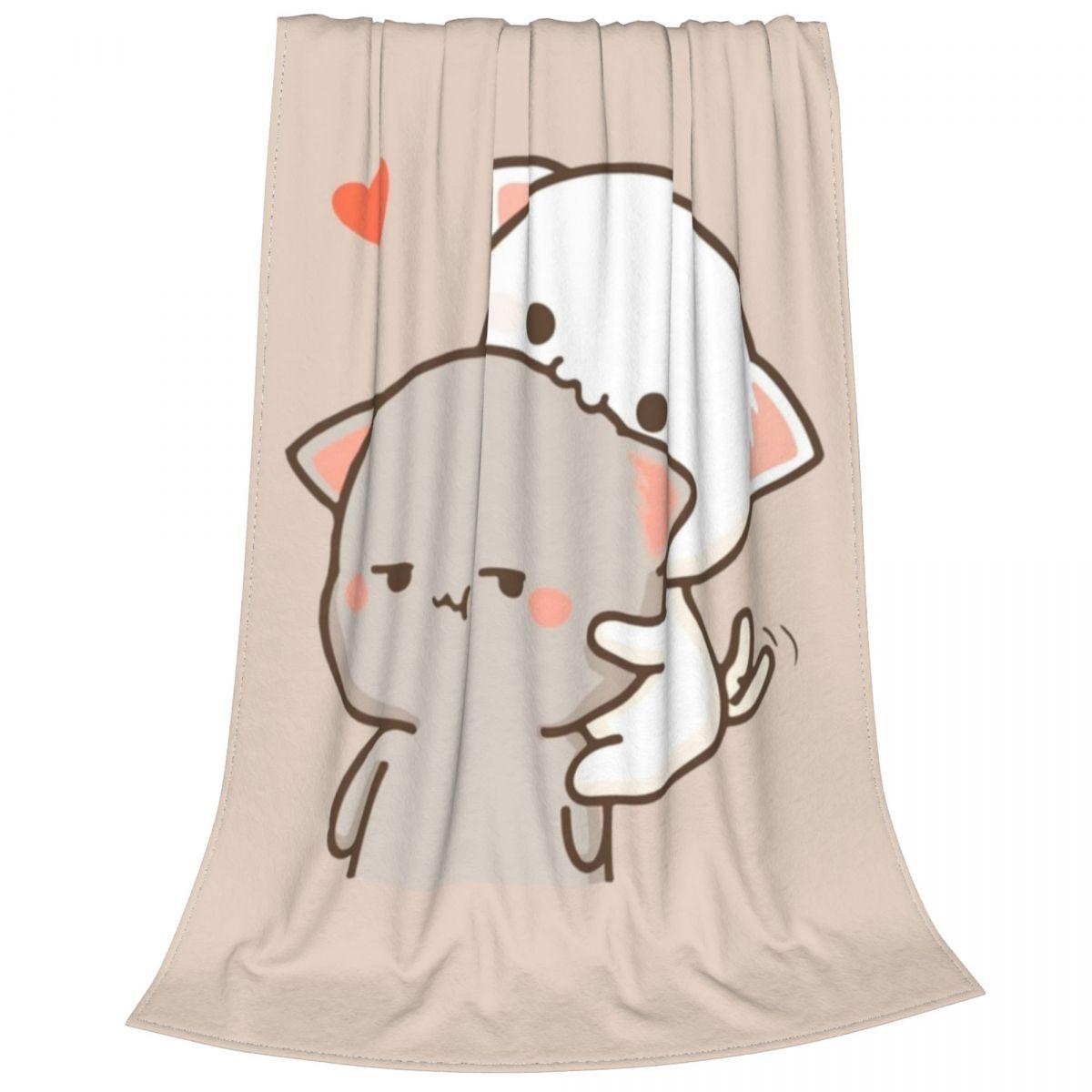 

Милые бархатные пледы с персиком и Гомой, моти, брауни, медведь, аниме, мультфильм для кровати, машины, легкое тонкое плюшевое тонкое одеяло 30x40in